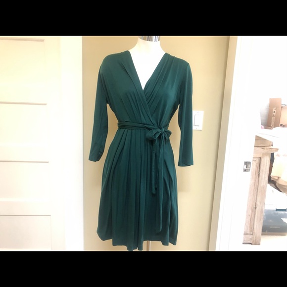 DNKY Emerald Green Jersey Wrap Dress - Picture 3 of 7